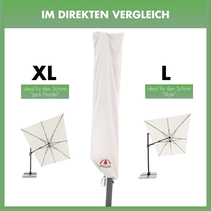 Doppler Gartenschirm Hülle Jack XL für Pendelschirm I Schutzhülle für Sonnenschirm mit max. Durchmes