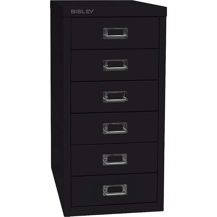BISLEY MultiDrawer, 29er Serie, DIN A4, 6 Schubladen, Metall, 633 Schwarz, 38 x 27.9 x 59 cm, 633 Sc