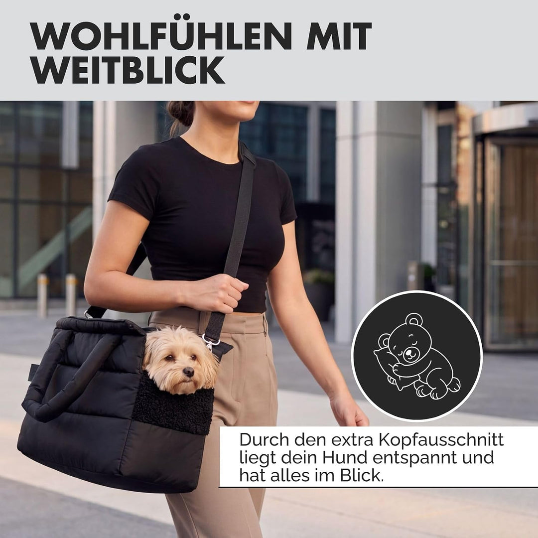 Hundetragetasche SARA | stilvolle Hundetragetasche für kleine Hunde | Wind- &amp; wasserabweisend | Tedd