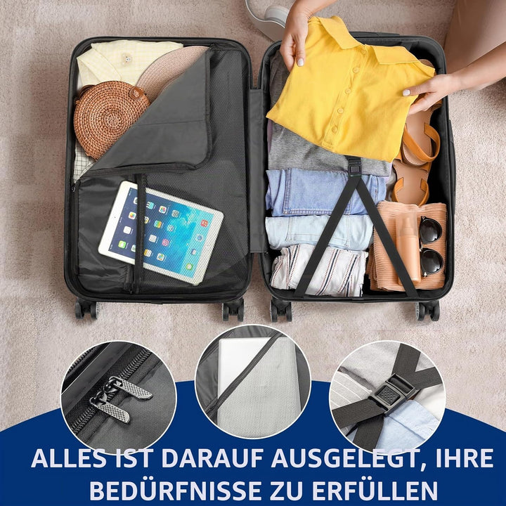 LALAHO Kofferset 3 teilig, Reisekoffer Set, Hartschalen Koffer Set aus ABS, Gepäckset mit Teleskopgr