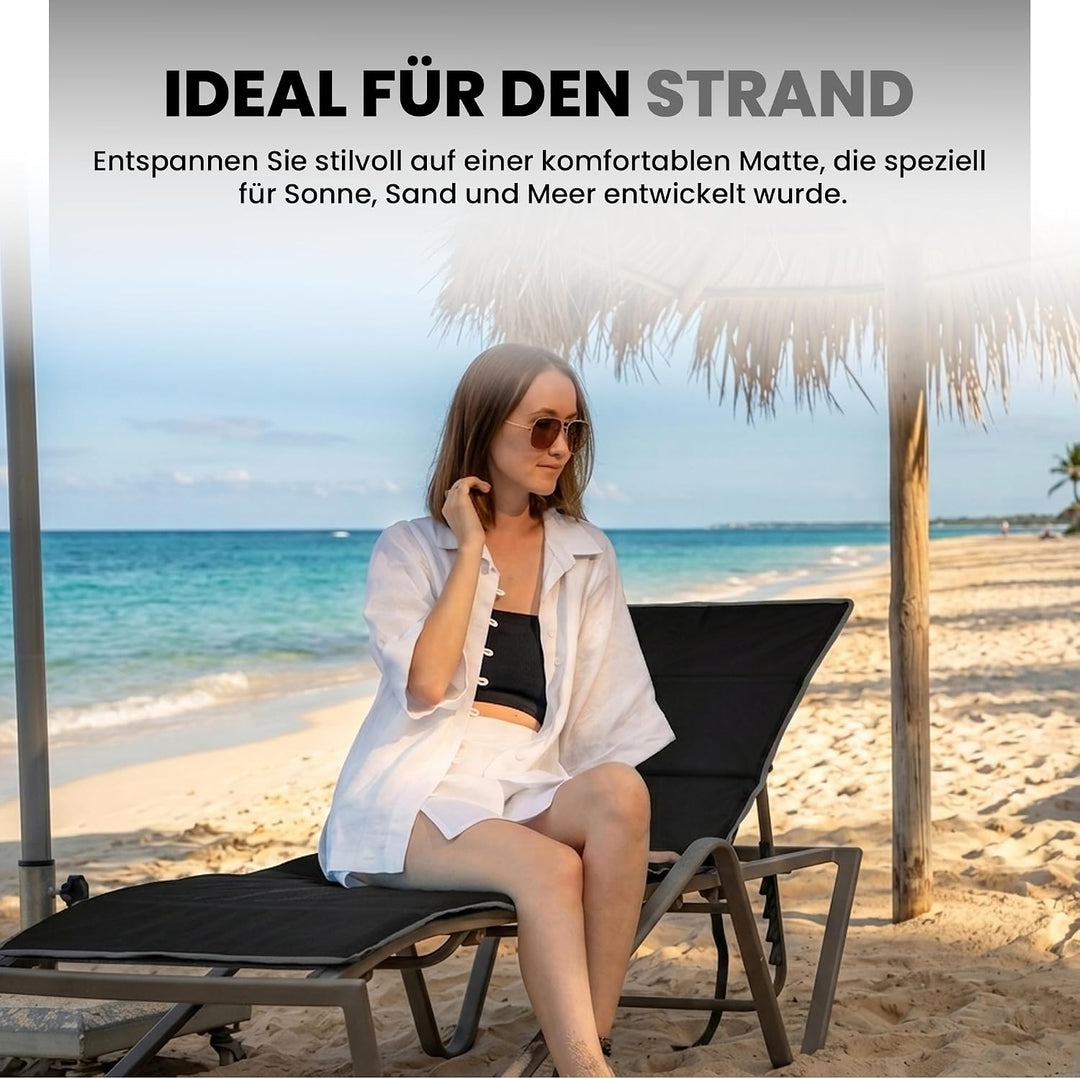 StarK Strandliege klappbar leicht – Faltbare Strandmatte mit Polsterung für Strand, Freibad und Gart