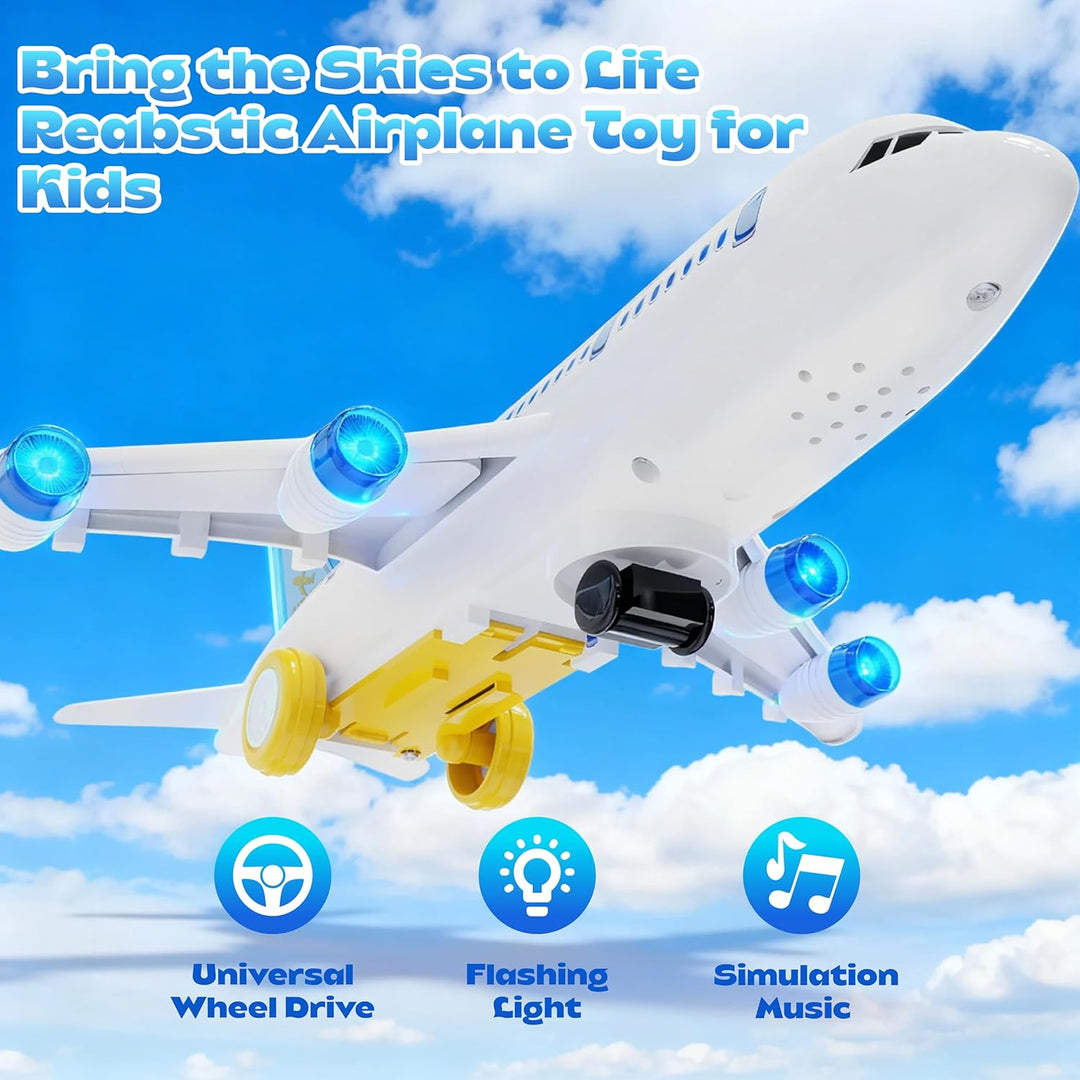 Flugzeug Spielzeug für Kinder ab 3 Jahren – Elektrisches Flugzeug mit Blinkenden LED-Lichtern & Soun