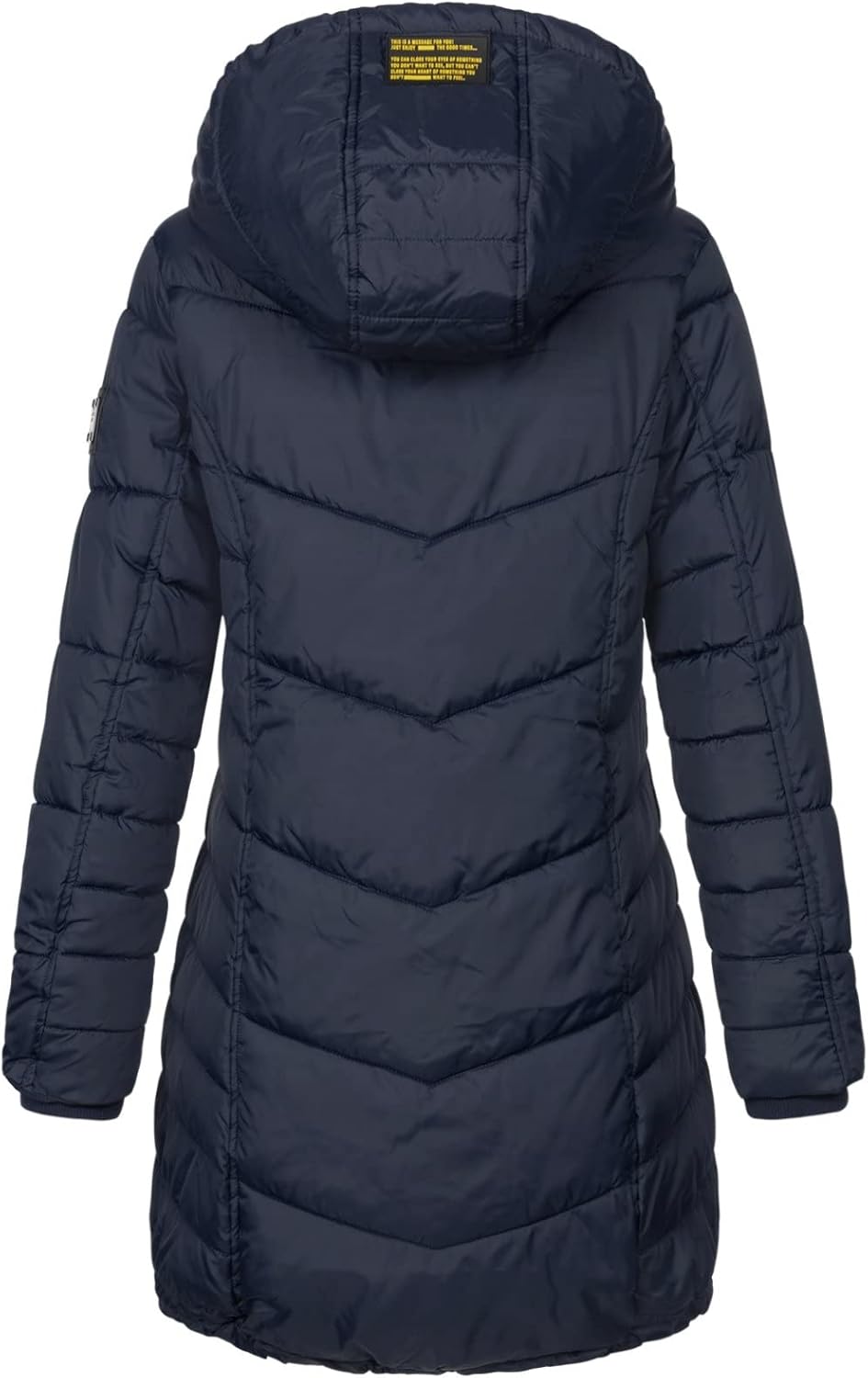 Sublevel Damen Jacke Steppmantel LSL-412 mit gefütterter Kapuze S inkwell blue, S inkwell blue