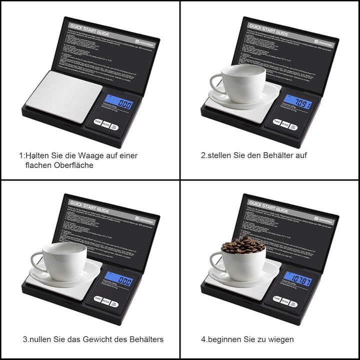 Digitale Grammwaage,200g 0.01g/0.001oz Gewichtswaage Gramm und Unze,Elektronische Smart Mini-Taschen