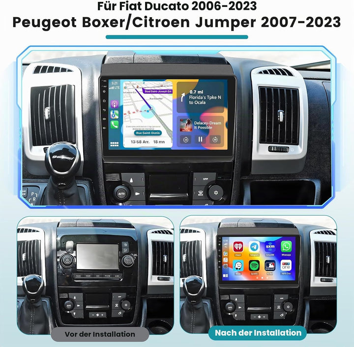 [2G+64G] Hikity Autoradio Für FIAT Ducato/Peugeot Boxer/Citroen Jumper 2006-2023 Android Wireless Ca