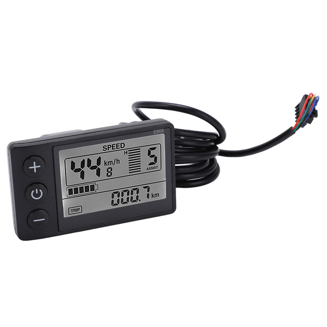 Zunate S866 LCD Anzeige für Elektrofahrräder, Grosser Bildschirm mit Hintergrundbeleuchtung, mit Hal