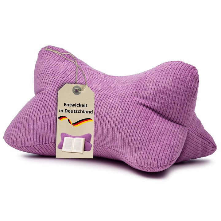 liebling Cord Lesekissen für Bett und Sofa, Bücherkissen, Lesehilfe, 40x25 cm, Leseknochen, Serie Ve