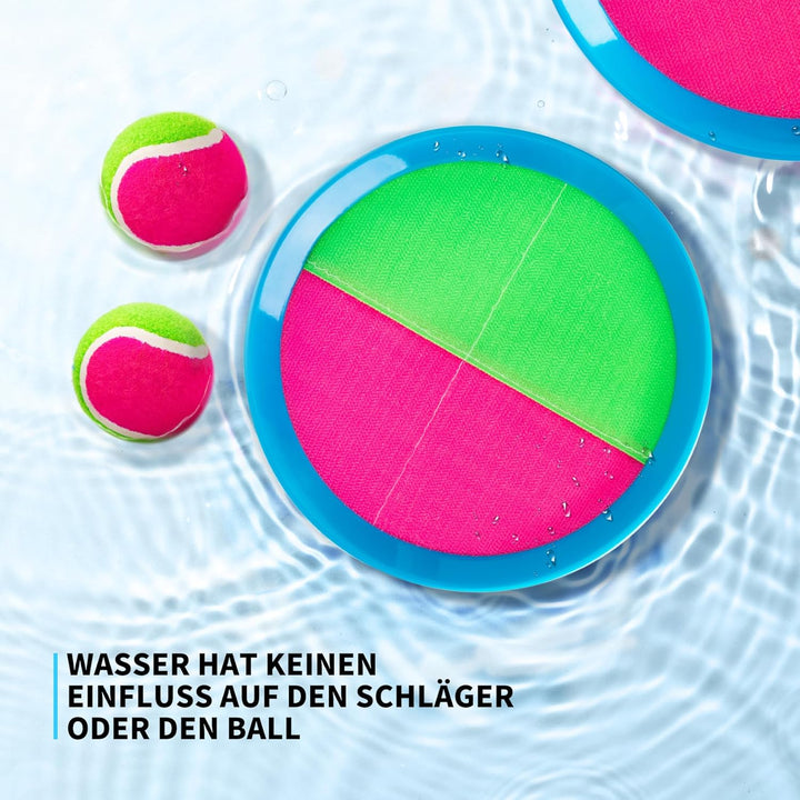 U&C Planet Beachball Set Strandtennis Set Paddle Ball Spiel Klettballspiel Strandschlägerset für Kin