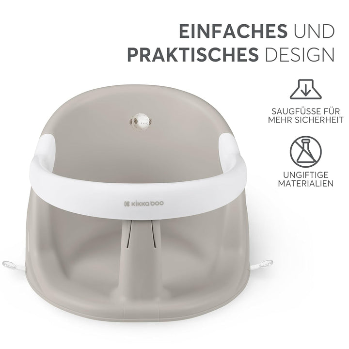 KikkaBoo OCEAN DEEP Baby Badesitz, für Babys ab 6+ Monaten, Ergonomische Badehilfe, Rutschfeste Saug