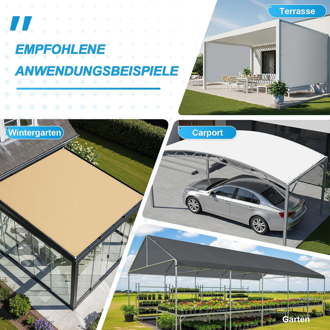 COOL AREA Sonnensegel Wasserdicht Rechteckige 1.5x2m,Anthrazit 1.5x2m Anthrazit, 1.5x2m Anthrazit
