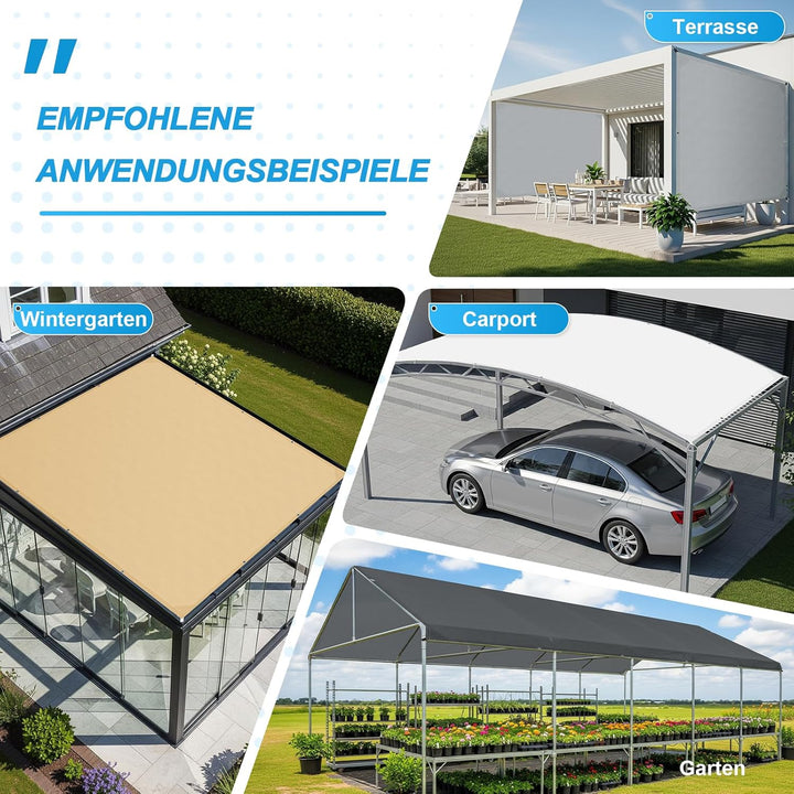 COOL AREA Sonnensegel Wasserdicht Rechteckige 1.5x2m,Anthrazit 1.5x2m Anthrazit, 1.5x2m Anthrazit