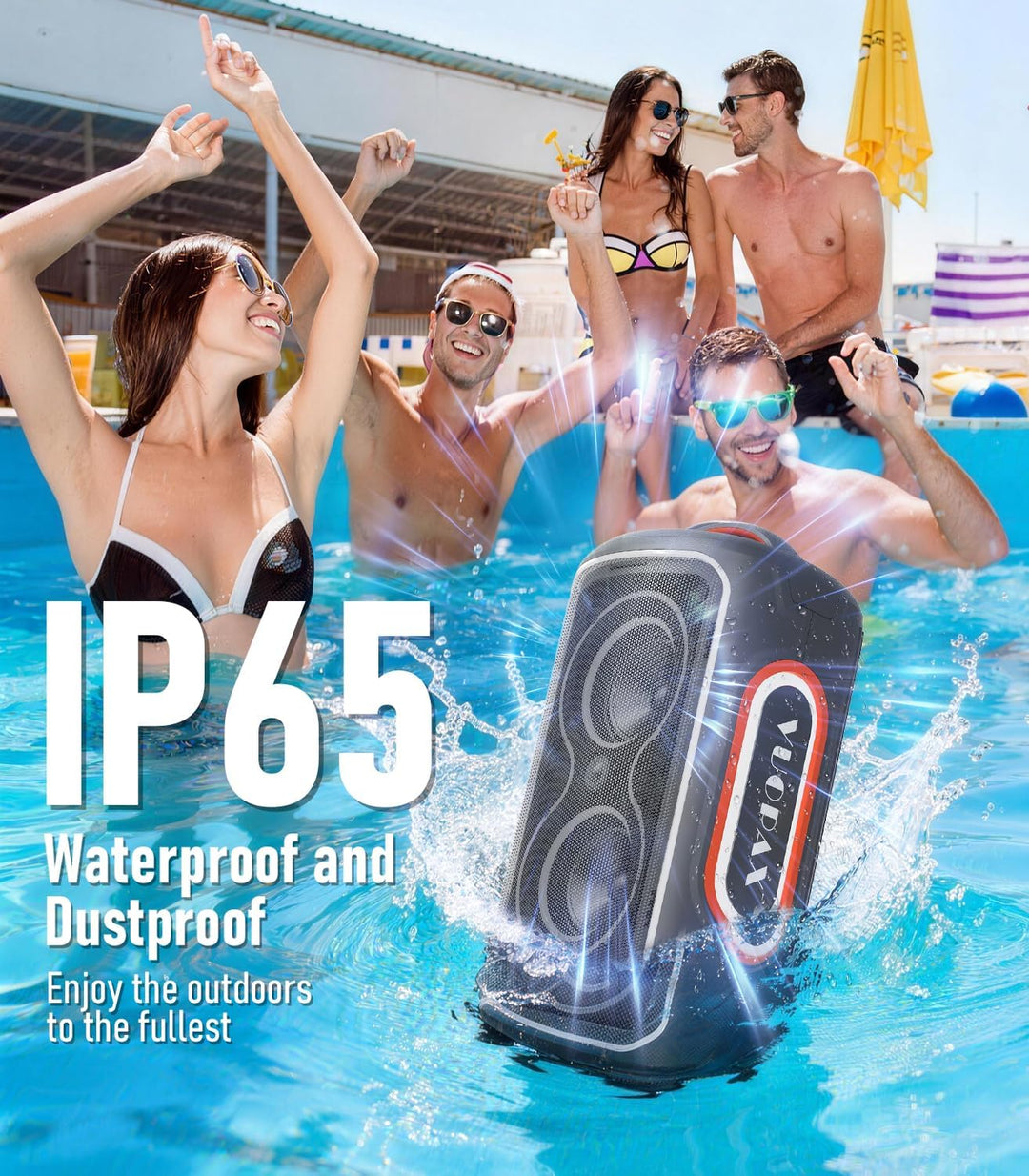 Bluetooth Lautsprecher Gross Party 200 watt, Tragbare Musikbox Bluetooth Subwoofer/LED-Lichtshow/IP6