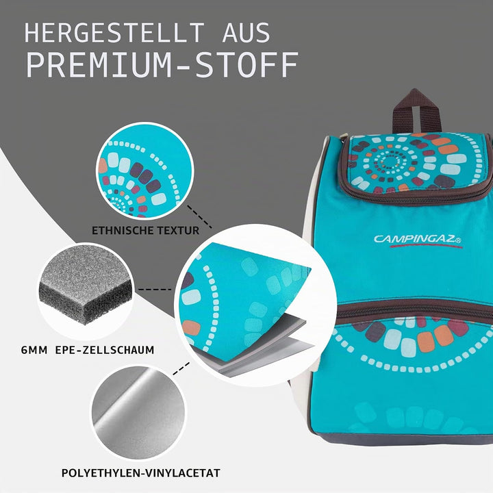 Campingaz Kühl Rucksack Ethnic MiniMaxi 9L, wasserdichter Rucksack mit Kühlfach, Isoliertasche, kühl