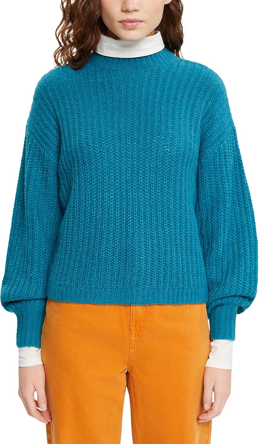 ESPRIT Damen Pullover M 455/Teal Blue, M 455/Teal Blue