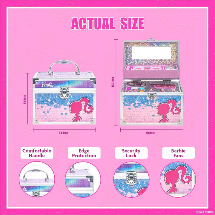 Barbie mädchen in kinder-make-up, ein wasche-paket, ein geschenk Von barbie, eine puppe, schminknumm
