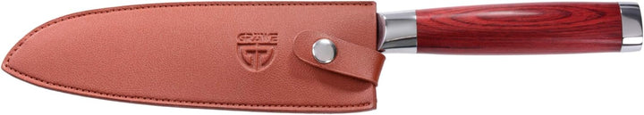 GRÄWE Damastmesser-Set - Damaszener Santokumesser 17 cm und Wetzstein 400/1000