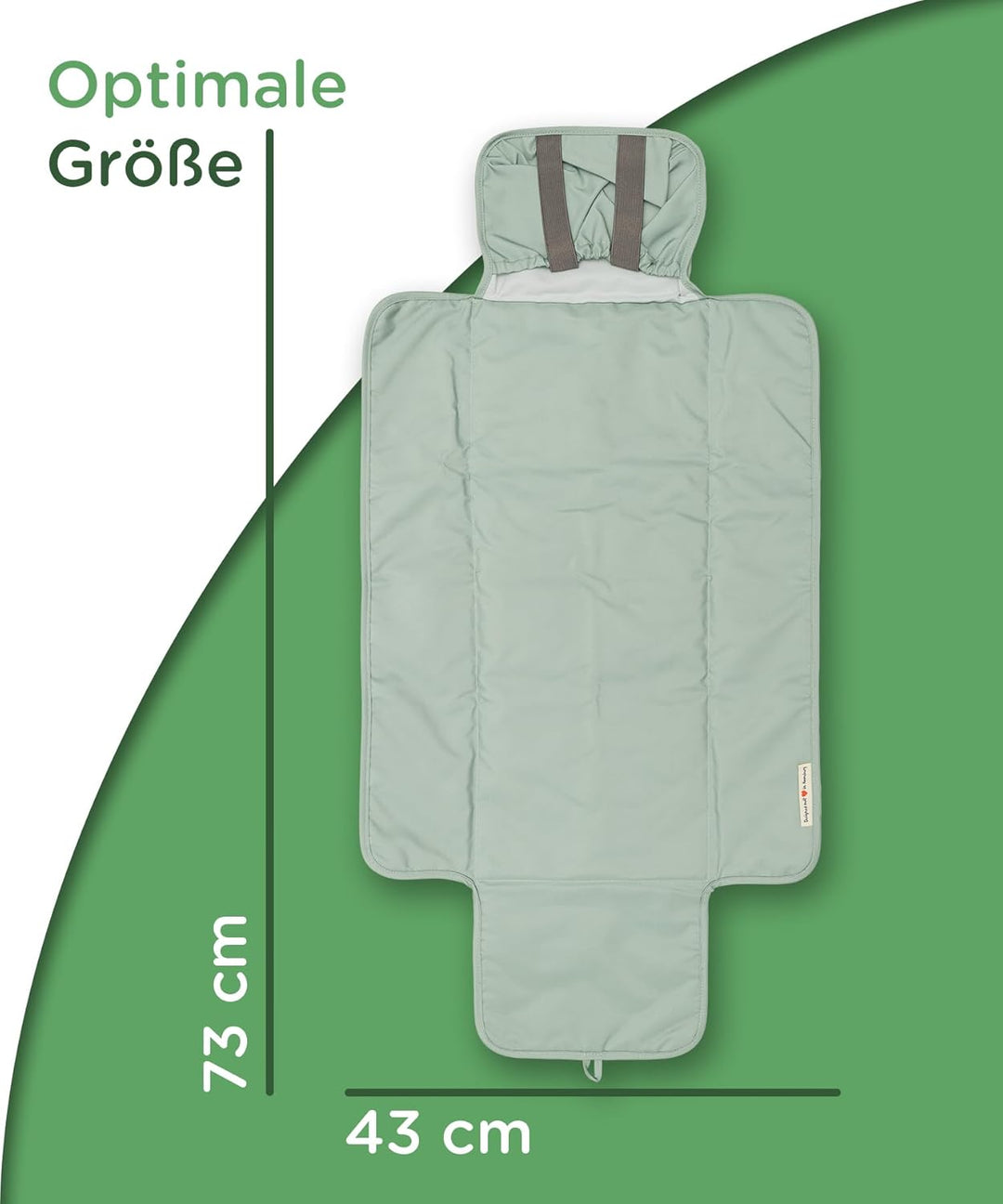 Jubi® Wickelauflage Mint aus Biobaumwolle und ÖkoTex Polyester - Wickelunterlage für unterwegs mit P