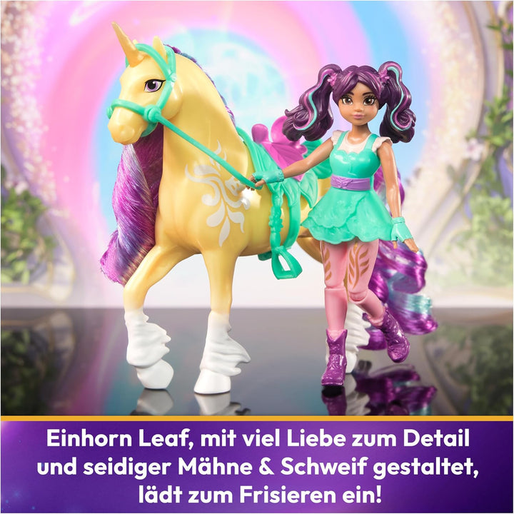 Unicorn Academy AVA und Einhorn Leaf Set - ca. 12 cm grosse Originalfiguren zur beliebten Netflix Se