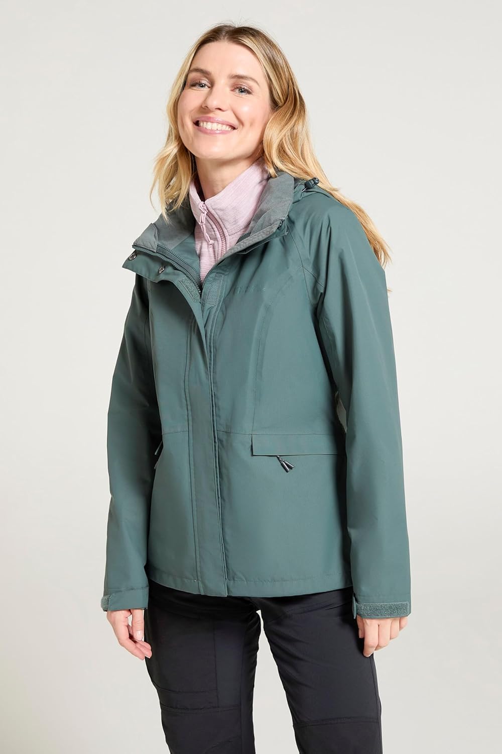 Mountain Warehouse Thunderstorm 3-in-1-Damenjacke – Regenjacke, wasserdichte Aussenschicht, verstell