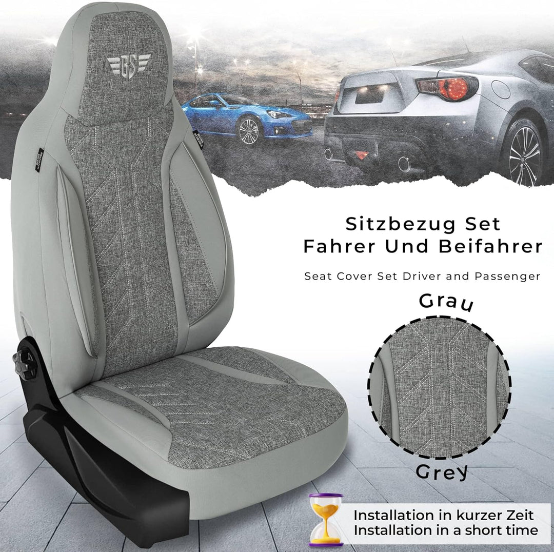 BREMER SITZBEZÜGE Mass Sitzbezüge Schonbezüge für Skoda Superb 3 Typ 3V PLKT208 PLKT208 - Grau Super