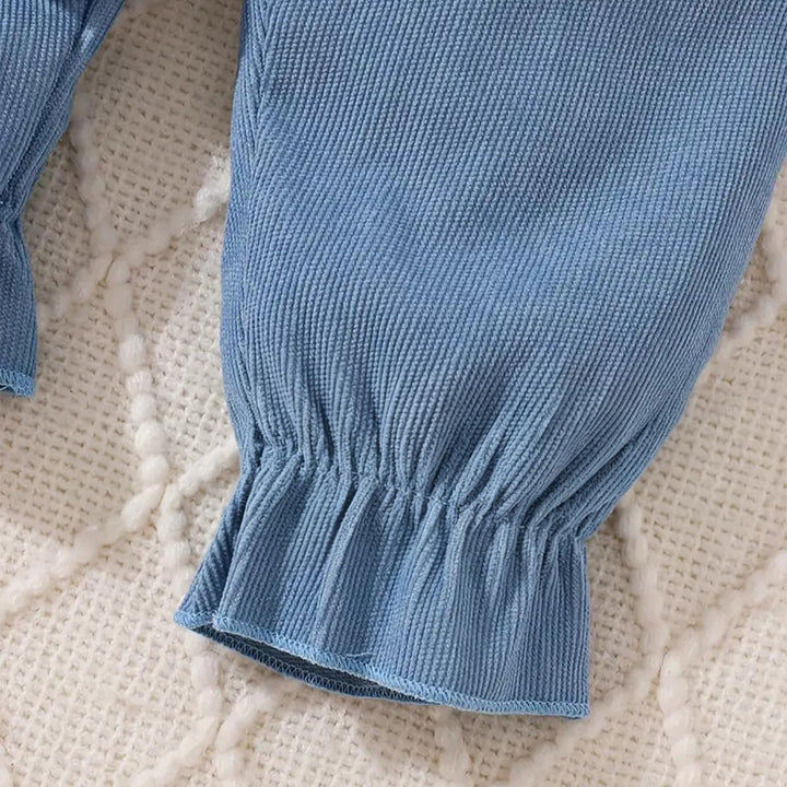 Baby Mädchen Rüschen Latzhose Langarm Oberteil Herbst Kleidung 6-12 Monate Blau, 6-12 Monate Blau