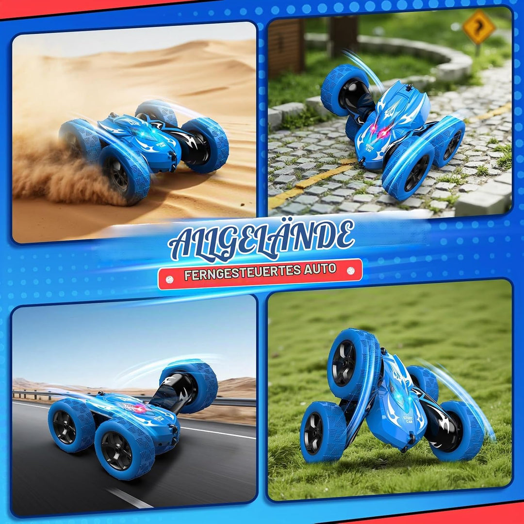 Dreamlandia Ferngesteuertes Auto Spielzeug ab 3-9 Jahre Junge, 2,4GHz RC Auto, 360° Doppelseitig, Au