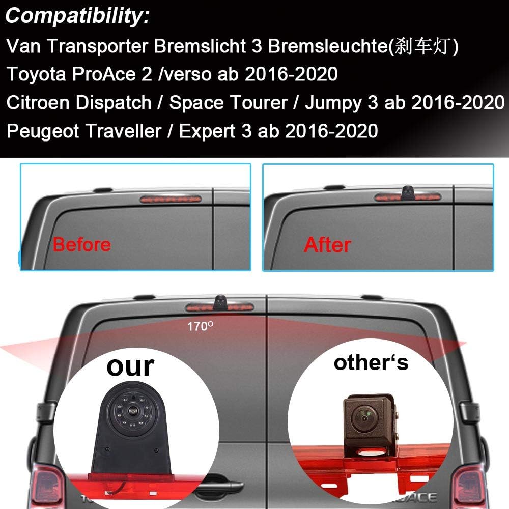 Auto Bremsleuchte Rückfahrkamera für Citroen Dispatch/Toyota Proace/Peugeot Expert Traveller Van 3 T