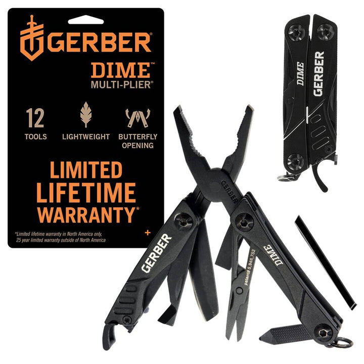 Gerber Multifunktionswerkzeug mit 12 Funktionen, Dime Pocket Multi-tool, Schwarz, 1014030 Schwarz (U