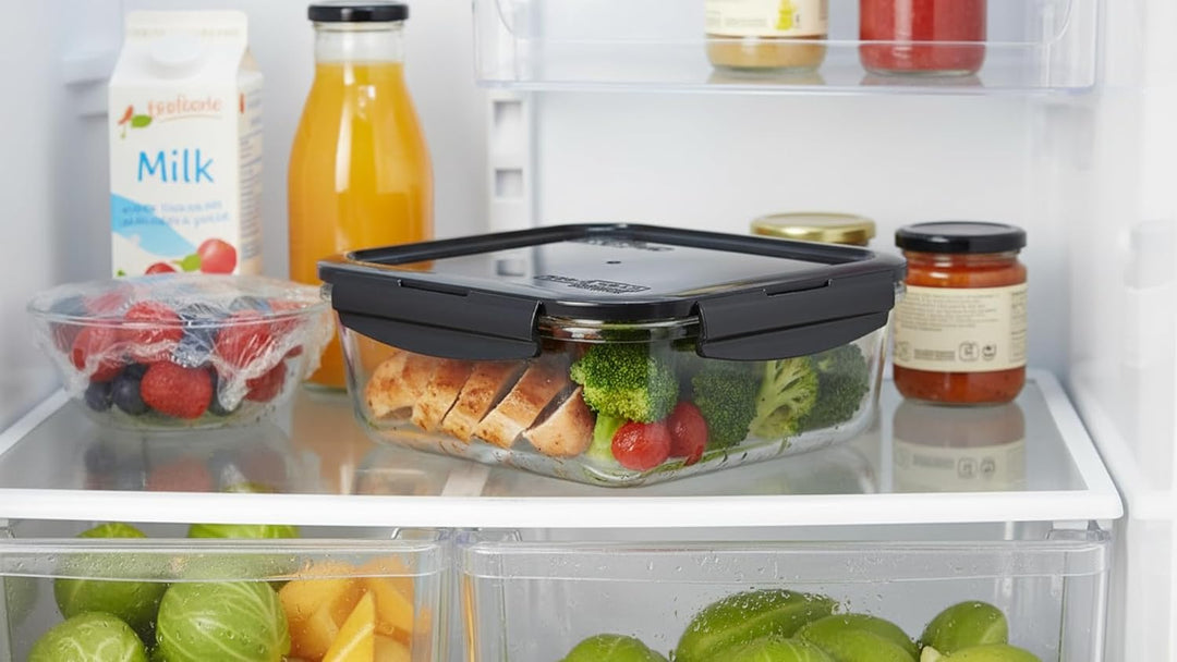 Lock & Lock Boroseal Glas Frischhaltedosen mit Deckel - 3er Set Boxen - Quadratisch - für Backofen,