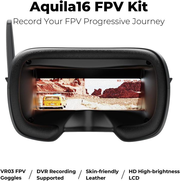 BETAFPV Aquila16 FPV-Kit mit LiteRadio 2 SE-Sender für Simulator, VR03-Brille mit DVR-Aufnahmefunkti
