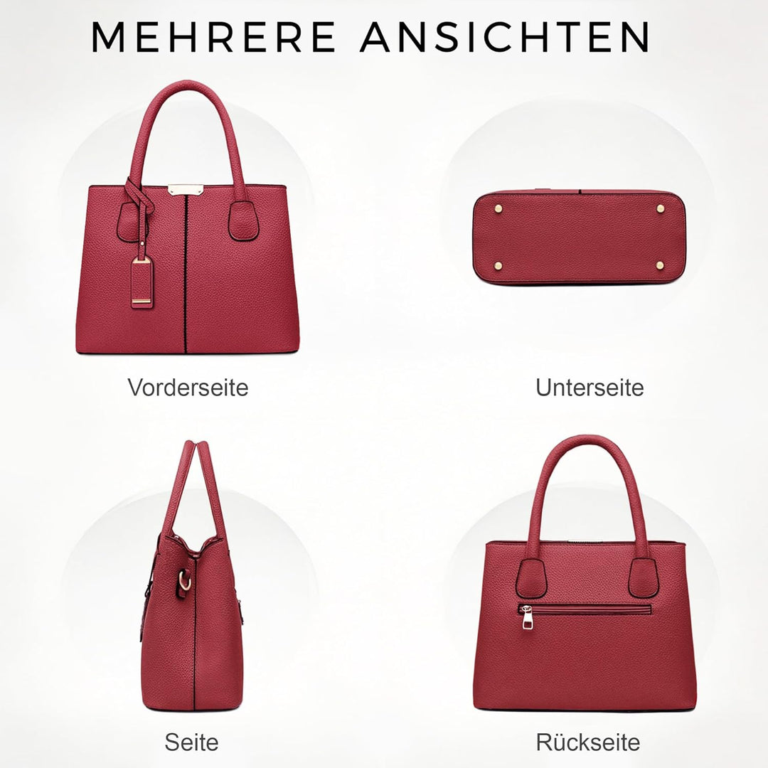 VARLIVOO Elegant Damen Handtasche Schultertasche Frauen Umhängetasche Taschen Shopper Wasserdicht PU