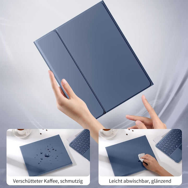Vobafe Hülle mit Tastatur für iPad Air 13 Zoll 2025 M3/2024 M2, iPad Pro 12.9 (3. 4. 5. 6. Gen), QWE
