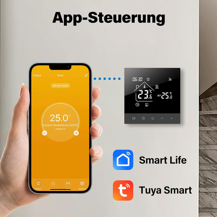 Beok Fussbodenheizung Thermostat Digital, WiFi Wasser Fussbodenheizung Smart Raumthermostat Programm