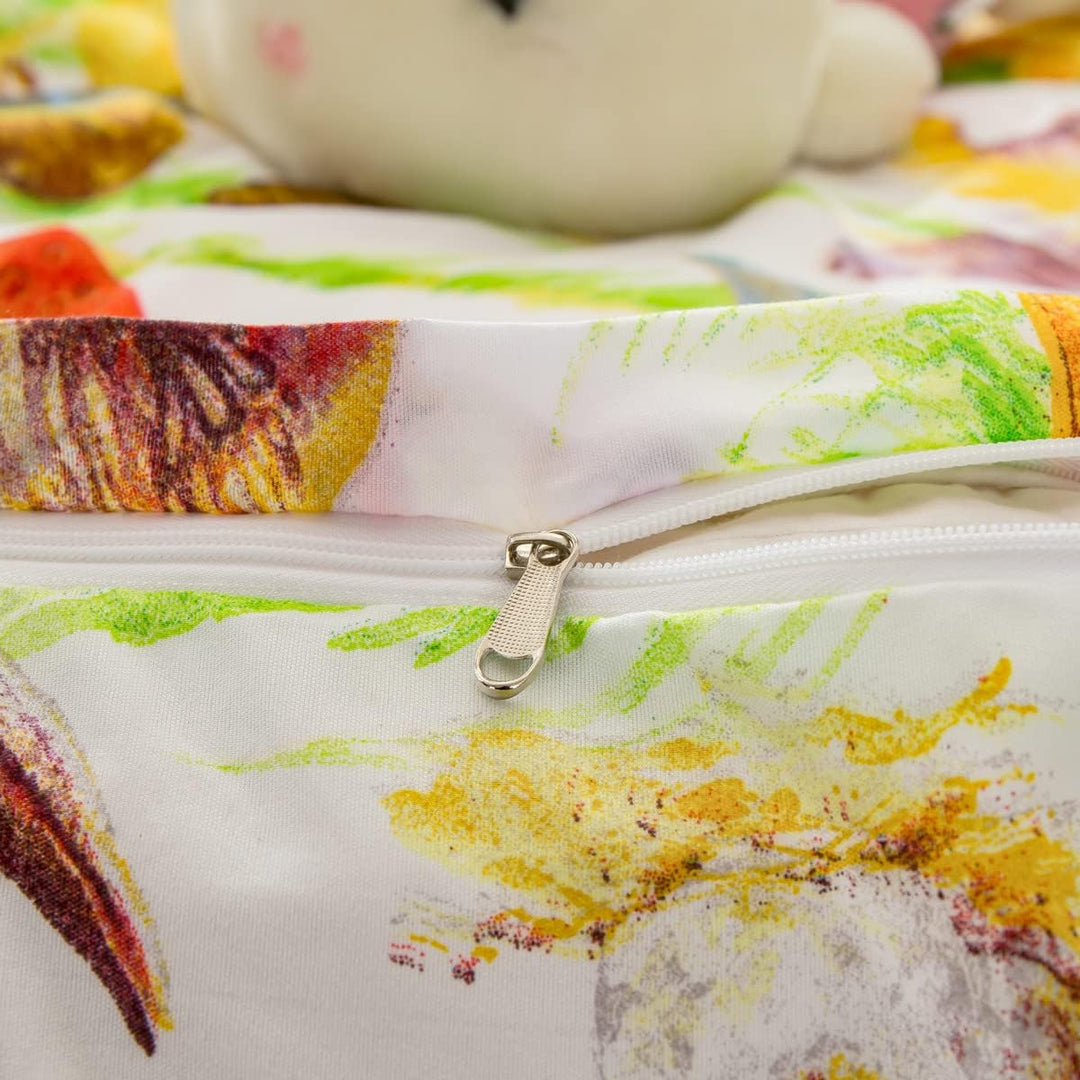 Bettwäsche-Set für Kinder, Cartoon-Dino, 200 x 200 cm, Dinosaurier-Jungen, Bettbezug für Mädchen, Ki