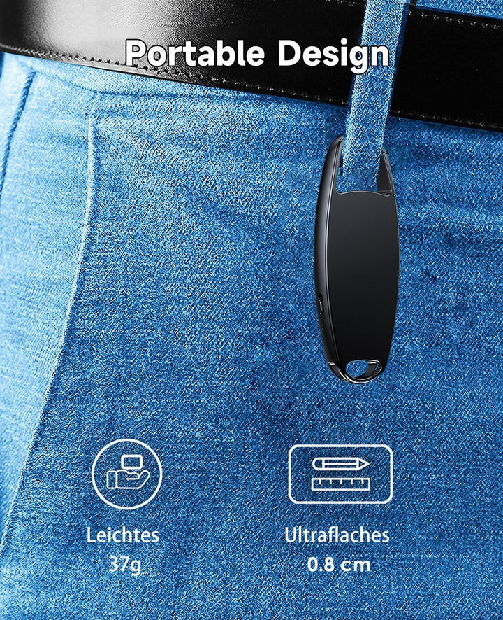 Diktiergerät Mini, Vandlion 32GB Aufnahmegerät mit Rauschunterdrückung, USB C Voice Recorder mit Spr