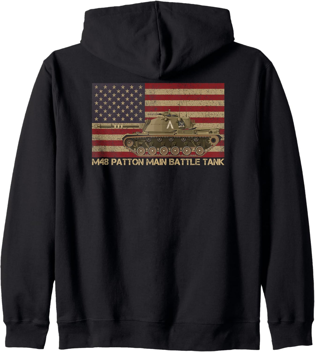 M48 Patton Kampfpanzer American Vintage USA Flag Tanks Kapuzenjacke