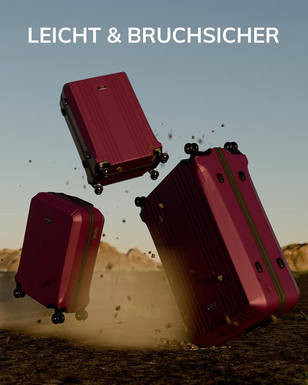 FERGÉ Kofferset 3 TLG Hartschale mit TSA-Zahlenschloss Cannes Reisekoffer Trolley-Set (Handgepäck, L