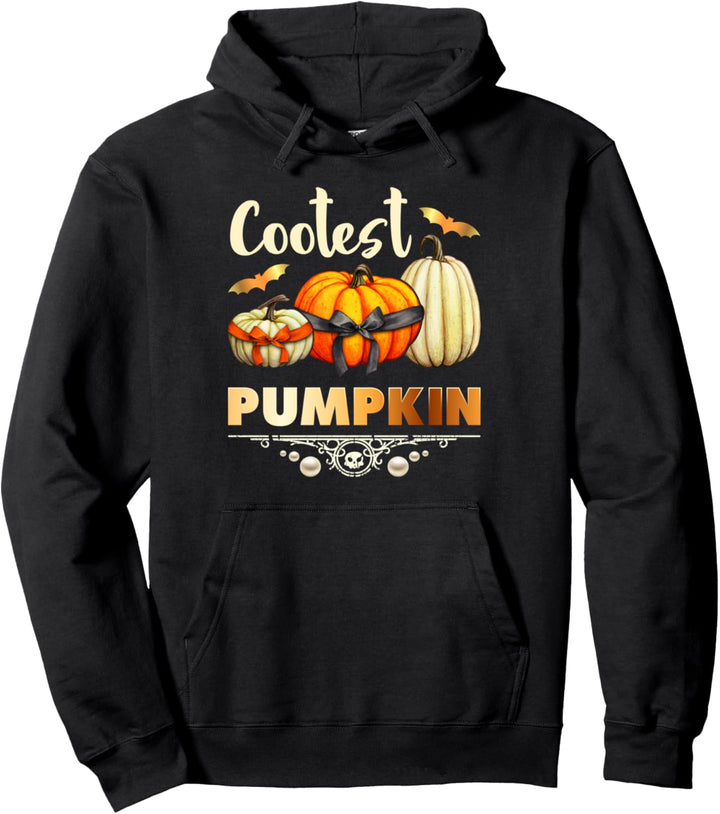 Coolster Kürbis, Fledermäuse und Perlen, Damen Pullover Hoodie