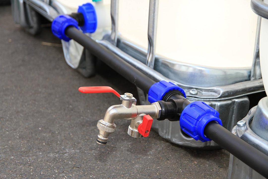 Verbindungsset Fuer IBC Tanks Regenwassertanks Regenfässern und Kanistern (Set für 3 Tanks)