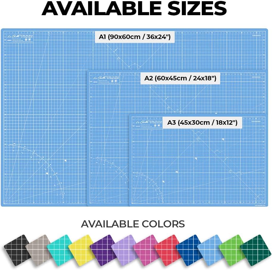 La Canilla Schneidematte A2 Selbstheilend (60x45 cm - 24x18") Cutting Mat Schneideunterlage für Bast