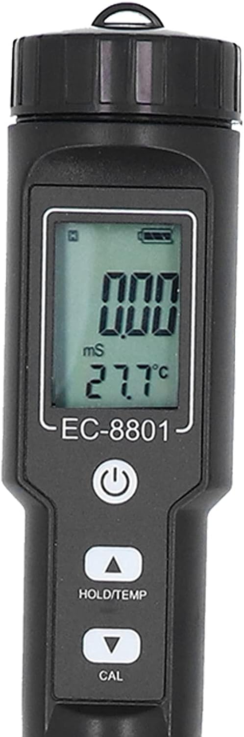 Zerodis Bodenmessgerät Bodenanalyse Set Bodentester Digital EC Bodenmessgerät, Salzdetektor mit Sond