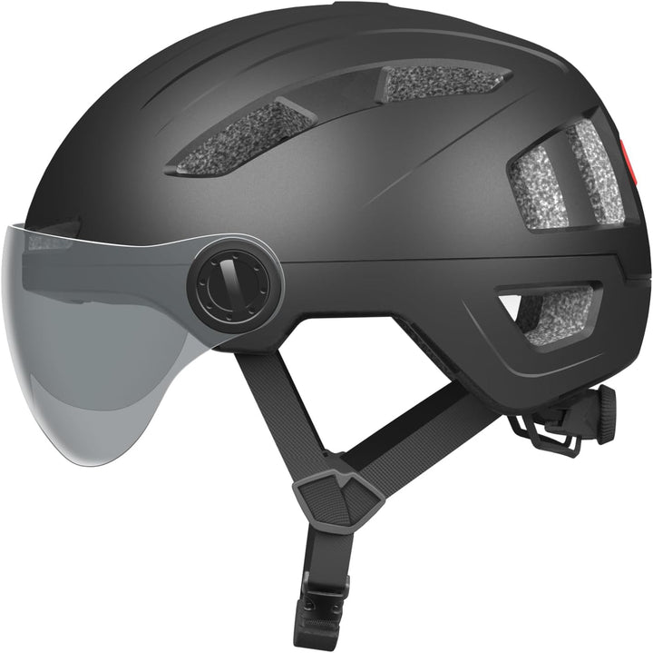 Fahrradhelm Herren, Damen Helm mit Magnetischem Visier Abnehmbarer Sonnenschutzkappe und Grössenvers