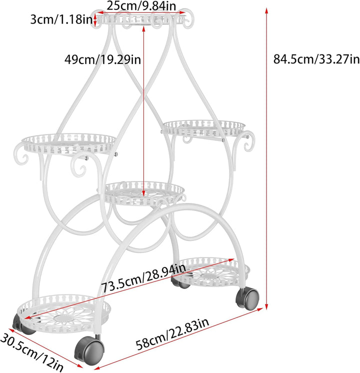 unho Blumenständer Metall, Blumenregal Pflanzenregal Blumenständer Wohnzimmer Schlafzimmer Balkon, w