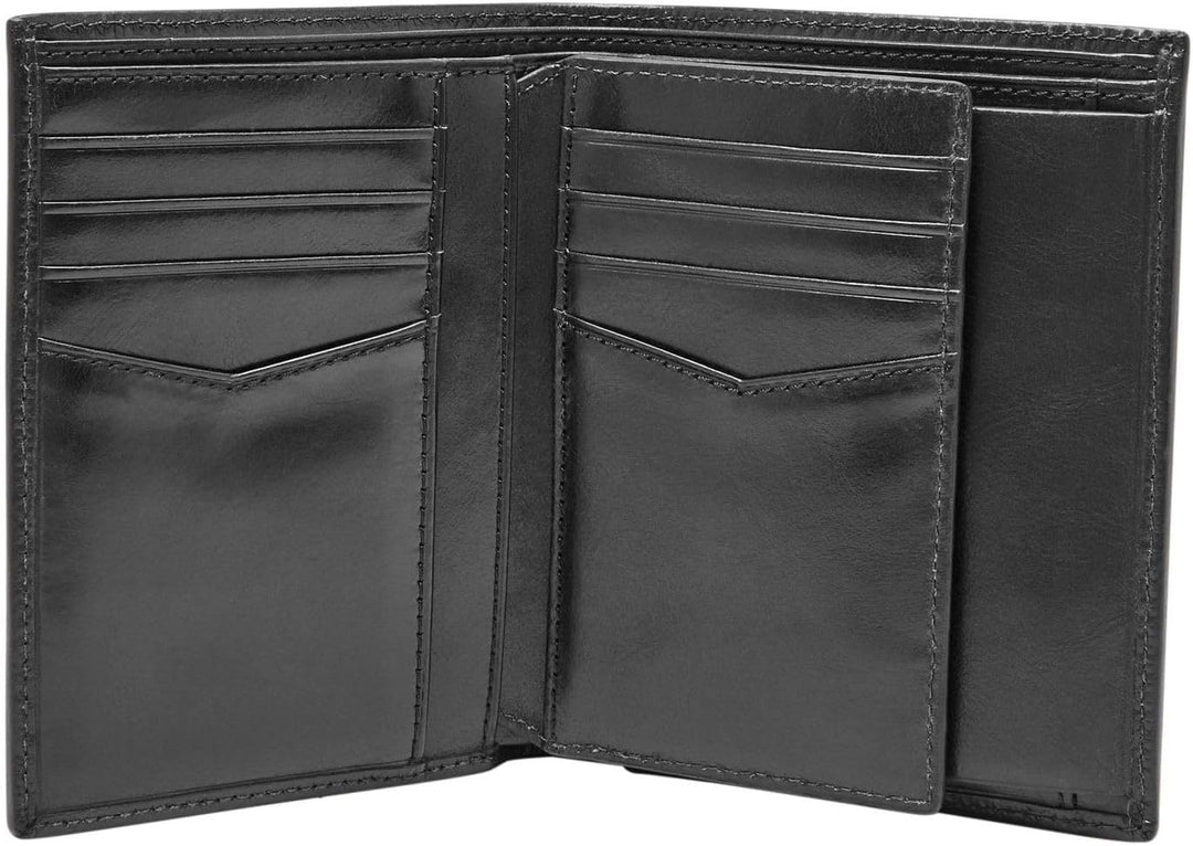 Fossil Herren Ryan Leather Bifold Geldbörse10,16 cm L x 2,54 cm B x 12,7 cm H Schwarz, Schwarz