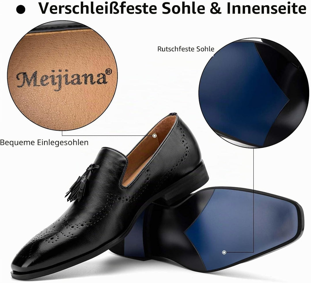MEIJIANA Herren Mokassins Klassische Herren Anzug Schuhe Elegante Schuhe Leder Sommer Freizeitschuhe