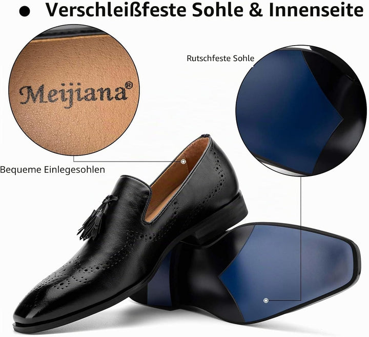MEIJIANA Herren Mokassins Klassische Herren Anzug Schuhe Elegante Schuhe Leder Sommer Freizeitschuhe