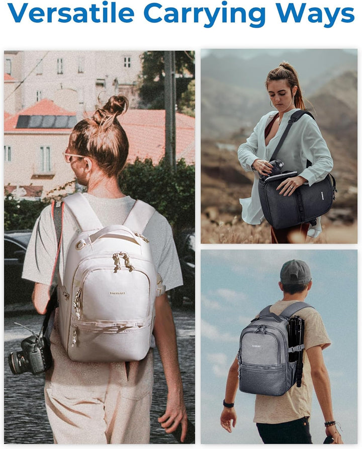 bagsmart Kamerarucksack,DSLR SLR Klein Kameratasche für Fotografen Kompatibel,Schultergurt 2-in-1 Re