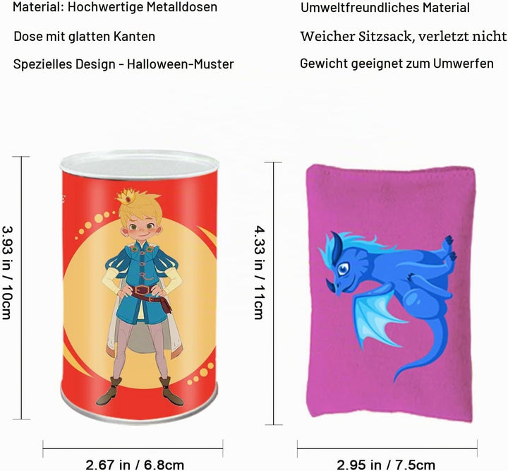 Ulifeme Kinder Dosenwerfen, Dosen Werfen Spiel für Kindergeburtsta & Parties, Dosenwurfspiel mit 10p
