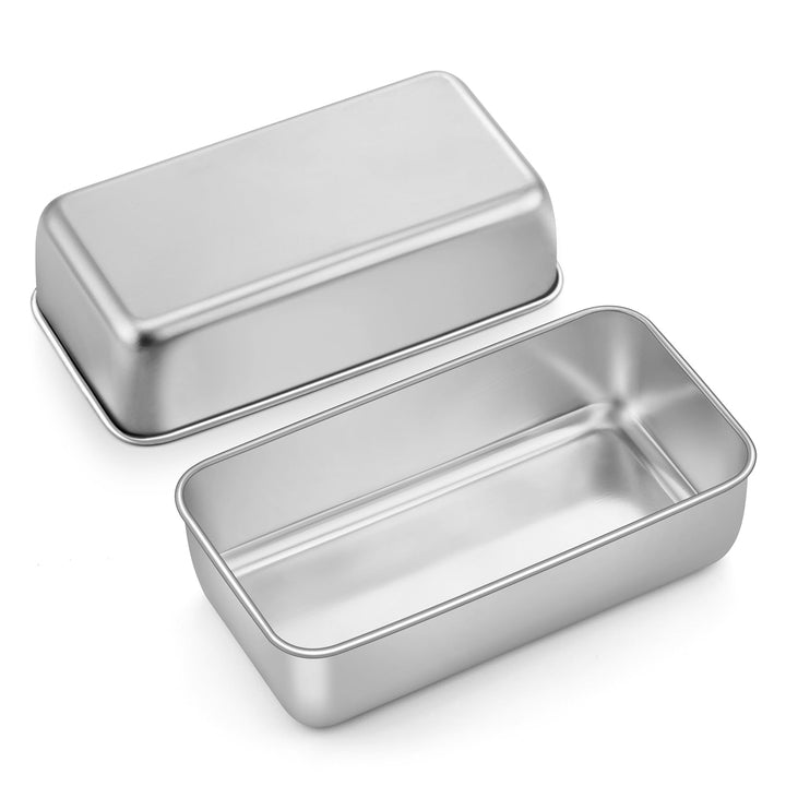 Onader Brotbackform 2er-Set, Edelstahl Rechteckig Toastbrot Backform Kastenform Perfekt für Brot und