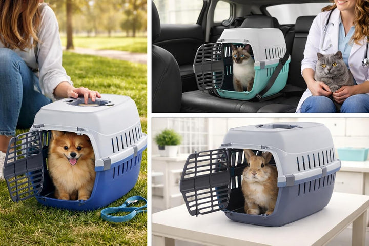 Flamingo Transportbox für kleine Hunde und Katzen – 32 x 49 x 29,5 cm – 3 Farben (Keine Farbauswahl